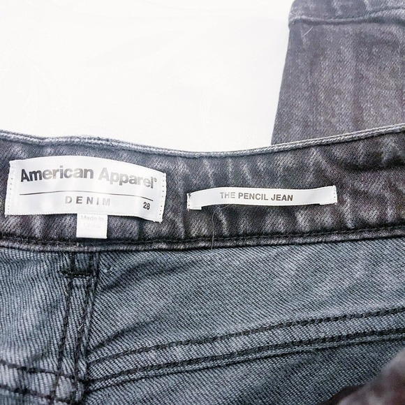 American Apparel The Pencil Jean Black Denim Jeans Size 28 - Picture 3 of 7